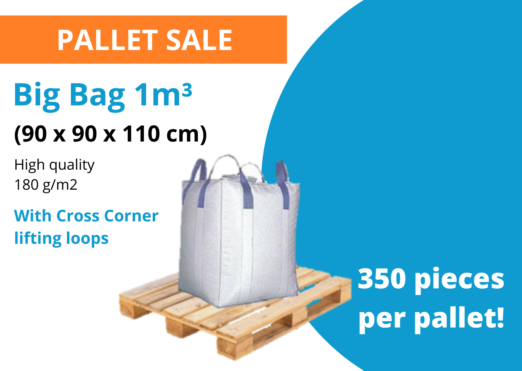 Big Bag 1m3 with lifting loops pallet sale